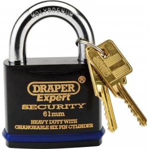 Image of Draper Expert Heavy Duty Steel Padlock 61mm Standard