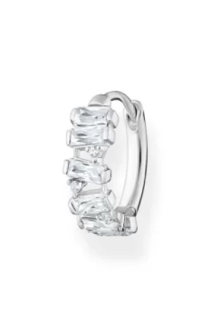 Image of Thomas Sabo Charm Club Charming Silver Baguette Hoop Earrings CR665-051-14