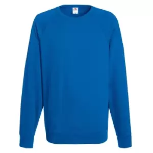 Image of Fruit Of The Loom Mens Lightweight Raglan Sweatshirt (240 GSM) (L) (Royal)