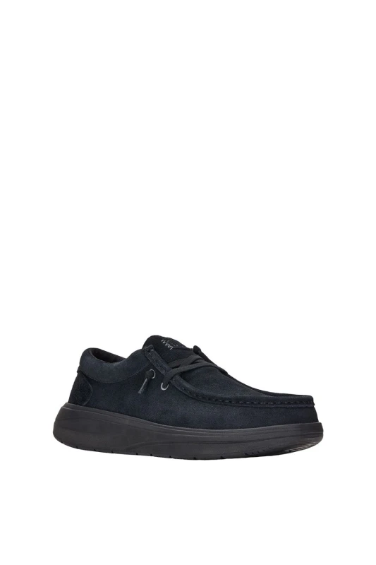Image of HEYDUDE Mens Wally X Suede Shoes in Black Size: 10 Black Male 10