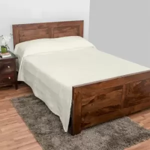 Image of Cream Cotton Rich Metelass Diamond Pattern Bedspread, King - Natural - Homescapes