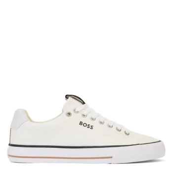 Image of Boss Aiden Tenn Canvas Trainers - White
