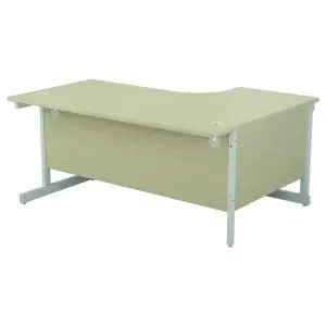 Image of Jemini Radial Left Hand Cantilever Desk 1800x1200x730mm MapleWhite
