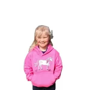 Image of British Country Collection Childrens/Kids Dancing Unicorn Hoodie (3-4 Years) (Pink)