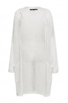 Image of French Connection Faye Knit Oversized Fishnet Cardigan White