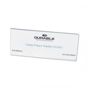 Image of Durable Acrylic TABLE PLACE NAME HOLDER 61122x150mm Transparent Pack