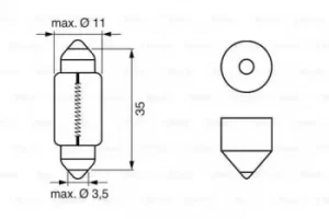 Image of Bosch 1987302281 Tail Lamp Car Bulb C5W 12 V 5 W