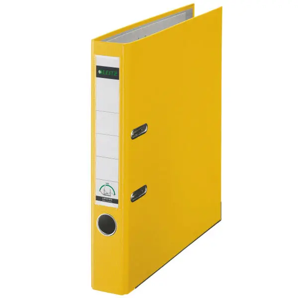Image of Leitz Lever Arch File A4 Polypropylene 180 50mm Yellow Pack 10 - EXR21727AC