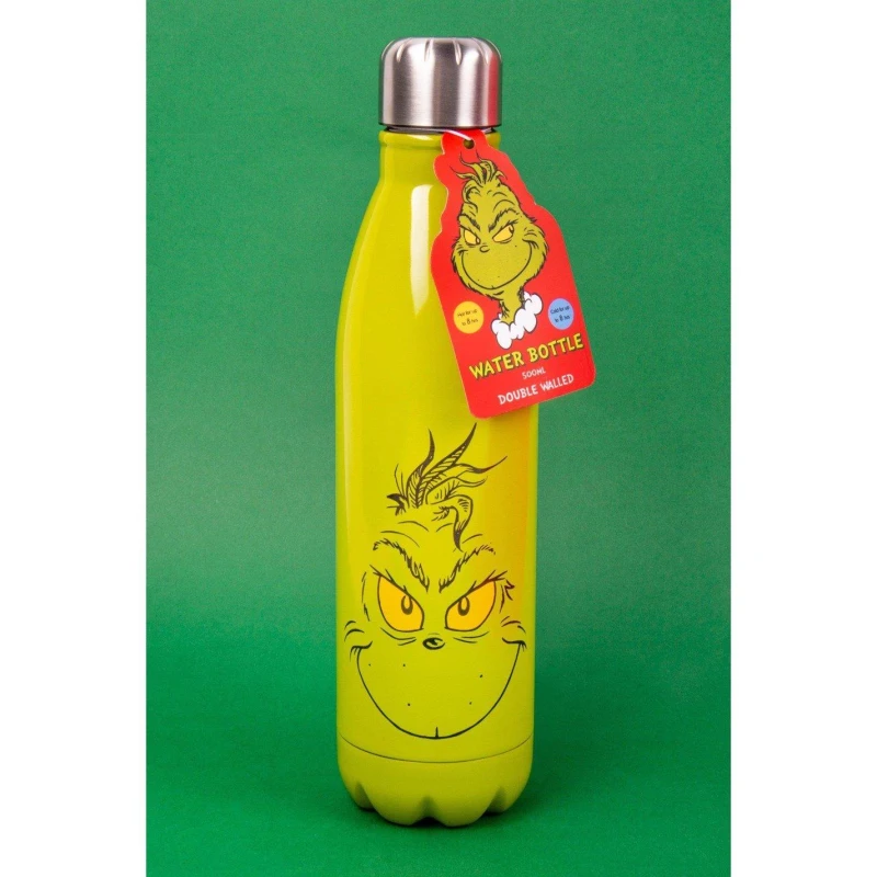 Image of The Grinch The Grinch 500ml Metal Water Bottle - Green Green One Size