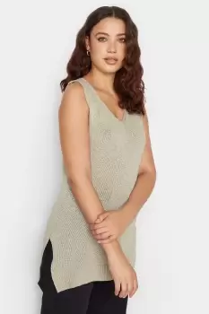 Image of Tall Knitted V-Neck Vest Top