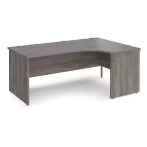 Image of Maestro 25 right hand ergonomic desk 1800mm wide - grey oak top with panel end leg