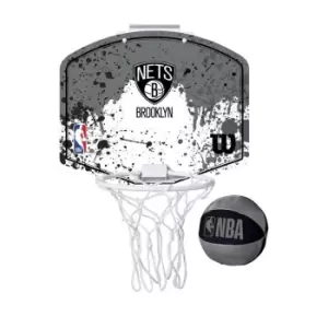 Image of Wilson Nba Team Mini Hoop Brooklyn Nets, Black, Unisex, Balls & Gear, WTBA1302BRO