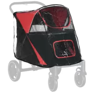 Image of PawHut Dog Stroller Rain Cover, Cover for Dog Pram Stroller Buggy for Large Medium Dogs with Rear Entry