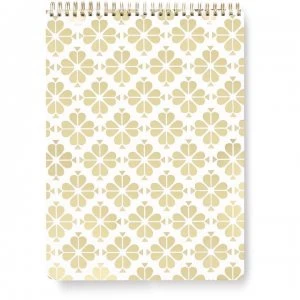 Image of Kate Spade Spade Flower Large Top Spiral Notebook - Gold Spade