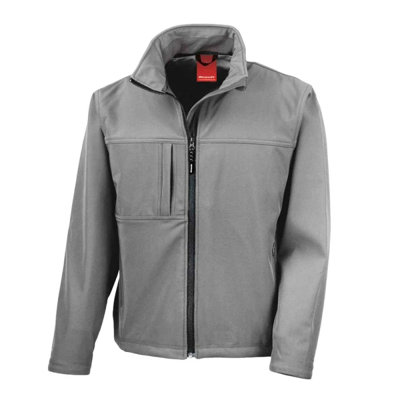 Image of Result Result Men Classic Soft Shell Jacket in Grey Size: Medium Grey M Male 5063527372222