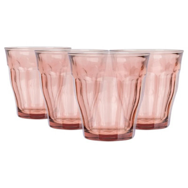Image of Duralex Picardie Pink Glass Tumbler Set 250ml 4 per Pack
