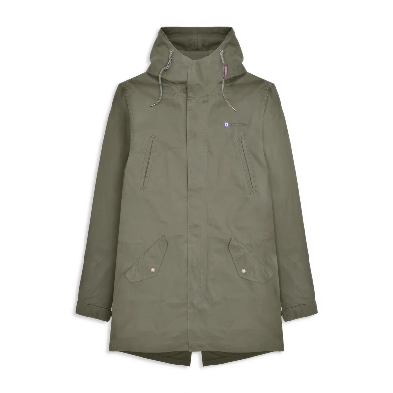 Image of Lambretta Mens Shower Resistant Parka Khaki male Small