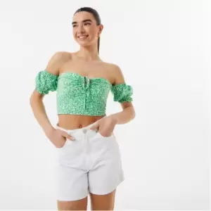 Image of Jack Wills Off Shoulder Crop Top - Blue
