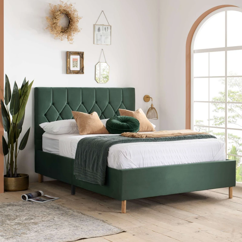 Image of Birlea Birlea Loxley Bed in Green Size: Double Green Double Unisex 5056206638313