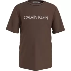 Image of Calvin Klein Boys Institution T Shirt - Brown