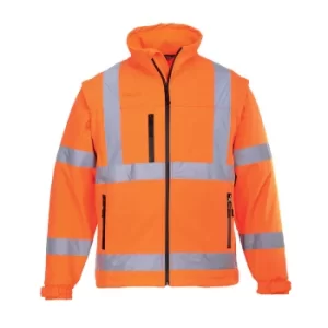 Image of Portwest 2 in 1 Waterproof Hi Vis Softshell Jacket Orange M