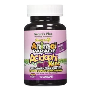 Image of Natures Plus Animal Parade AcidophiKidz Childrenamp39s Chewable with Probiotics and FOS 90 Tabs