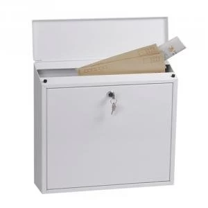 Image of Phoenix Casa Top Loading Mail Box MB0111KW in White with Key Lock