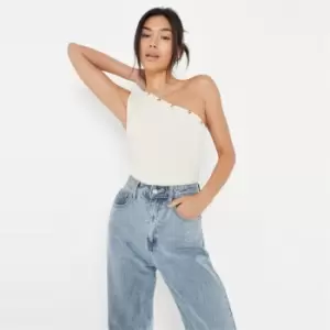 Image of Missguided Button Interest Bodysuit - Cream
