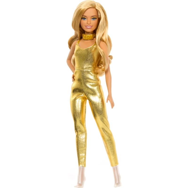 Image of Barbie Fashionistas Doll with Gold Jumpsuit - 32cm
