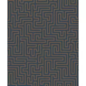 Image of Holden Wallpaper Labyrinth Navy 65590 Full Roll