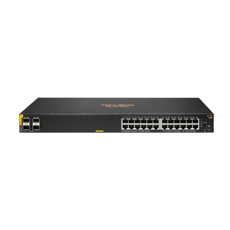 Image of HPE Aruba Networking C-Port 6000 24G 24-Port Class4 PoE with SFP L2 Managed Rack Mountable Switch 370W R8N87A