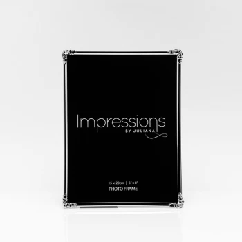 Image of 6" x 8" - Silver Plated Photo Frame with Decorative Corner