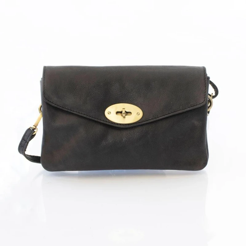 Image of PRIMEHIDE 'Columbia' Leather Ladies Clutch Bag Black