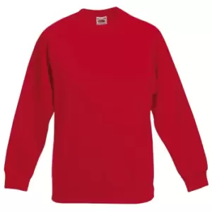 Image of Fruit Of The Loom Childrens Unisex Raglan Sleeve Sweatshirt (Pack of 2) (3-4) (Red)