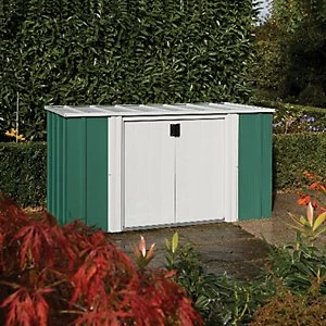 Image of Rowlinson Metal Storage Without Floor Pent Green White 6 x 3 ft