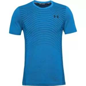 Image of Under Armour Armour Seamless Wave Short Sleeve T Shirt Mens - Blue