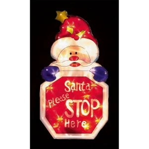 Image of Premier Decorations Ltd Santa Please Stop Here Sign Silhouette