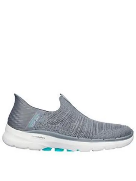 Image of Skechers Go Walk 6 Fabulous View Slip In Trainers - Grey, Size 5, Women