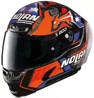 Image of X-Lite X-803 RS Ultra Carbon Stoner Helmet, blue-orange, Size S, blue-orange, Size S