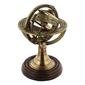 Image of Emporium Collection Brass Armillary Sphere on Wooden Stand