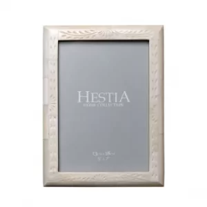 Image of Hestia Global Artisan Floral Carved Photo Frame 5" x 7"