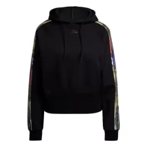 Image of adidas Allover Print Hoodie Womens - Black / Multicolor / Purple Me