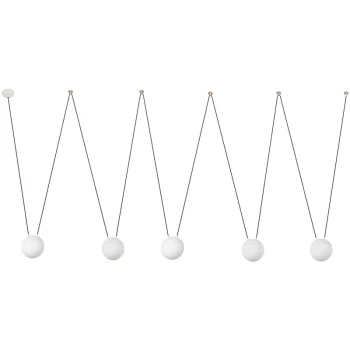 Image of Faro Lighting - Faro Mine 28375-5L - 5 Light Ceiling Pendant White, Wood, E27