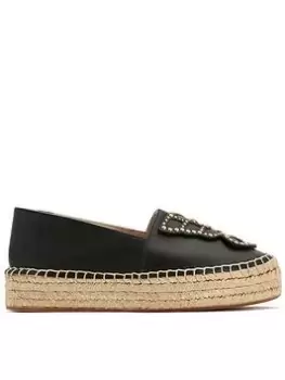 Image of Sophia Webster Butterfly Espadrille Platform Flats - Black