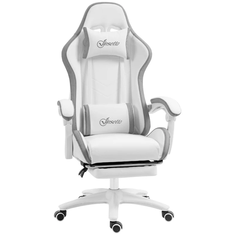 Image of Vinsetto Racing Style Gaming Chair with Reclining Function Footrest - Grey TJ Hughes 5056725535476