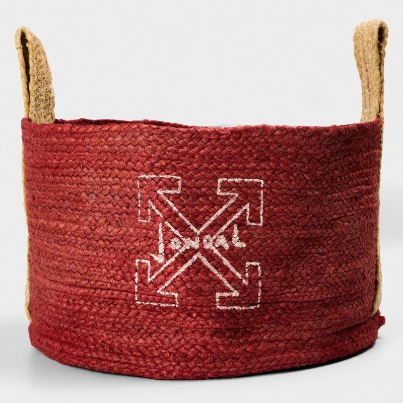 Image of Off White Storage Basket Red/Beige unisex One Size