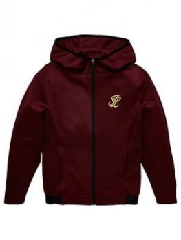 Image of Illusive London Boys Agility Zip Through Hoodie - Burgundy