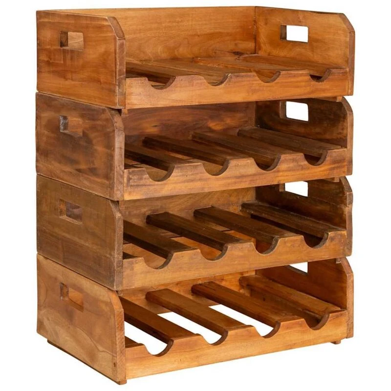 Image of VIDAXL Wine Racks 4 pcs for 16 Bottles Solid Mahogany Wood Vidaxl 8718475569008