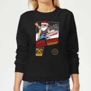 Image of Santa Sleighs - Black Womens Sweatshirt - 5XL - Black