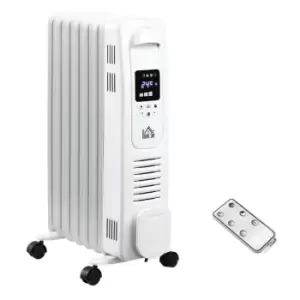 Image of Etna Oil Filled 7 Pipe 1630W Radiator Space Heater with 3 Heat Settings & Remote Control - White
